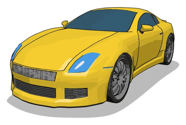 Coche de lujo amarillo, ilustración, vector sobre fondo blanco . — Archivo Imágenes Vectoriales