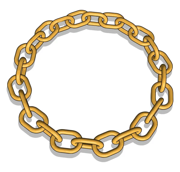 Gold chain, illustration, vector on white background. — Stock Vector