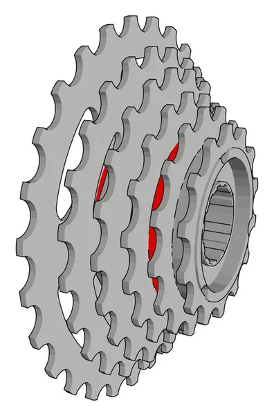 Cykelväxlar, illustration, vektor på vit bakgrund. — Stock vektor