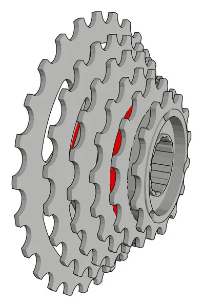 Bike fogaskerekek, illusztráció, vektor fehér alapon. — Stock Vector