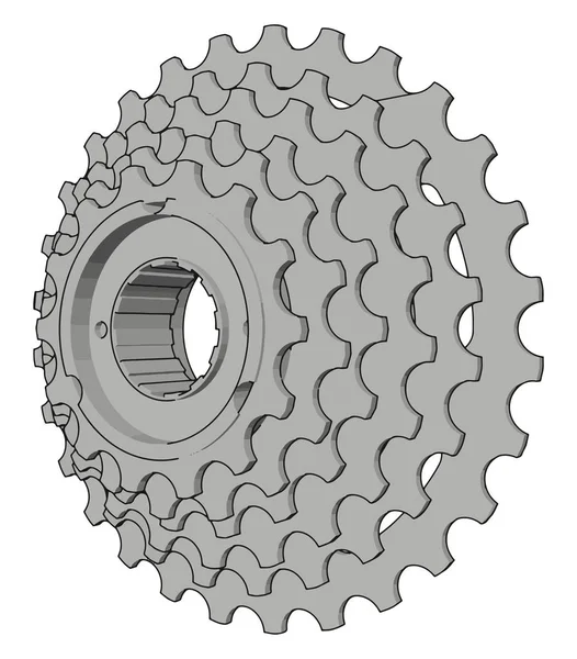 Engranajes de bicicleta, ilustración, vector sobre fondo blanco . — Archivo Imágenes Vectoriales