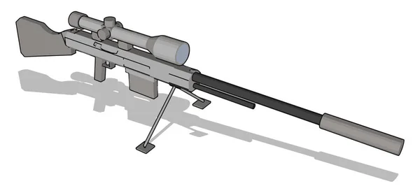 Sniper rifle, illustration, vector on white background. — Stock Vector
