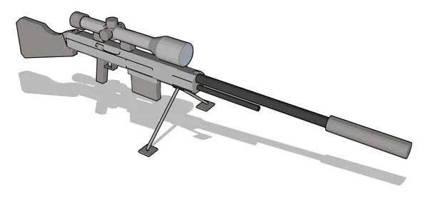 Sniper Rifle, illustratie, vector op witte achtergrond. — Stockvector