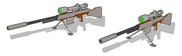 Sniper Rifle, illustratie, vector op witte achtergrond. — Stockvector