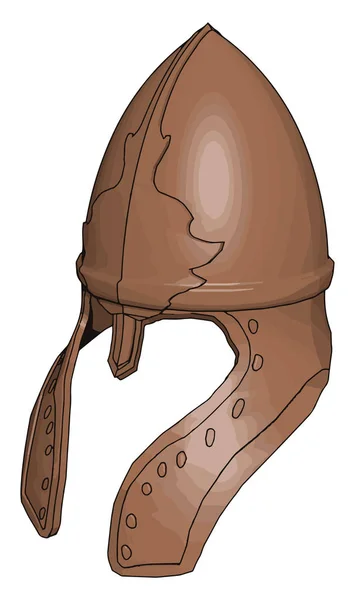 Mittelalterlicher Helm, Illustration, Vektor auf weißem Hintergrund. — Stockvektor