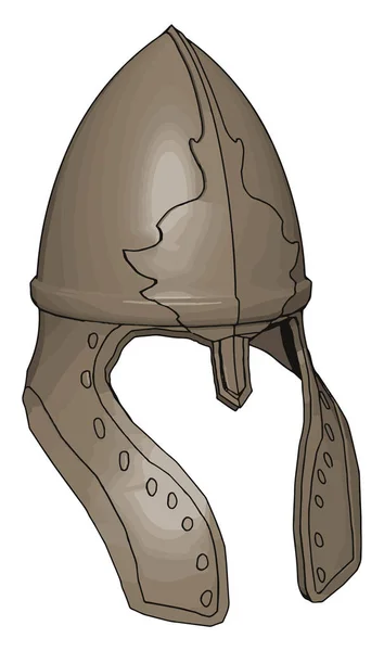 中世のヘルメット、イラスト、白い背景のベクトル. — ストックベクタ