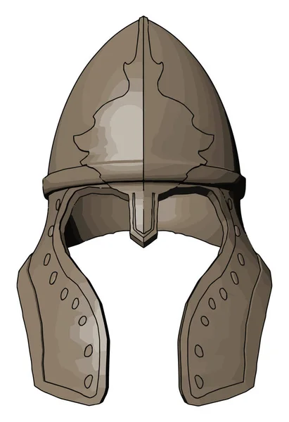 Mittelalterlicher Helm, Illustration, Vektor auf weißem Hintergrund. — Stockvektor