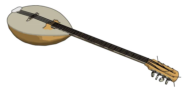 Guitarra vieja, ilustración, vector sobre fondo blanco . — Vector de stock