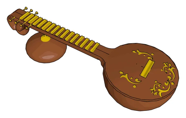 Petite guitare, illustration, vecteur sur fond blanc . — Image vectorielle