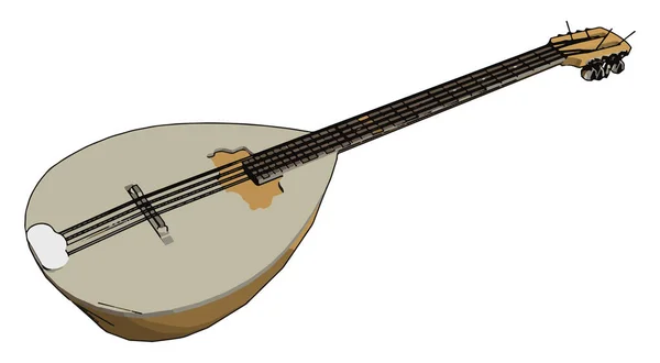 Guitarra vieja, ilustración, vector sobre fondo blanco . — Vector de stock