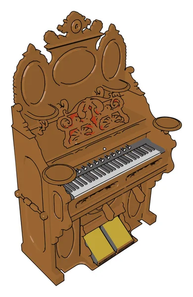 Piano marrón, ilustración, vector sobre fondo blanco . — Archivo Imágenes Vectoriales