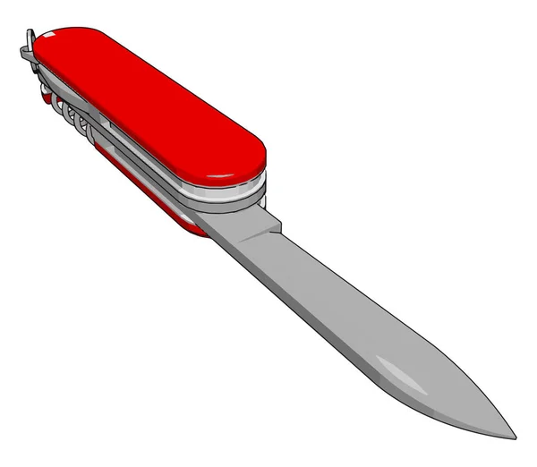 Piccolo coltello rosso, illustrazione, vettore su sfondo bianco . — Vettoriale Stock