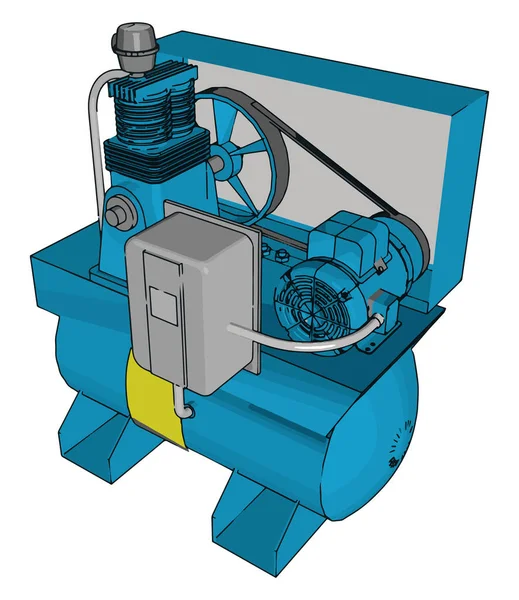 Blauwe machine panel, illustratie, vector op witte achtergrond. — Stockvector
