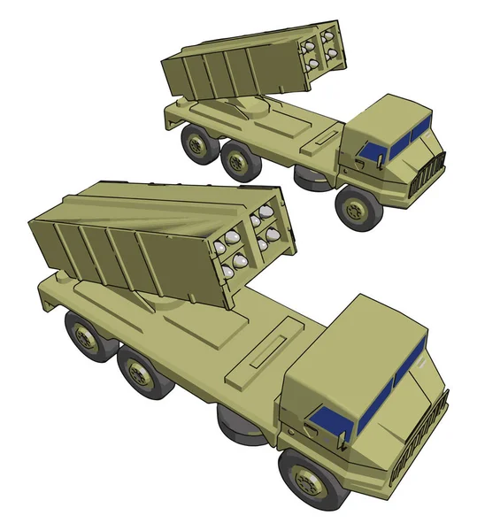 Défense anti-aérienne, illustration, vecteur sur fond blanc . — Image vectorielle