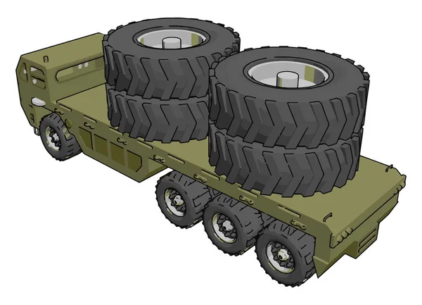 Military truck, illustration, vector on white background. — Stock Vector