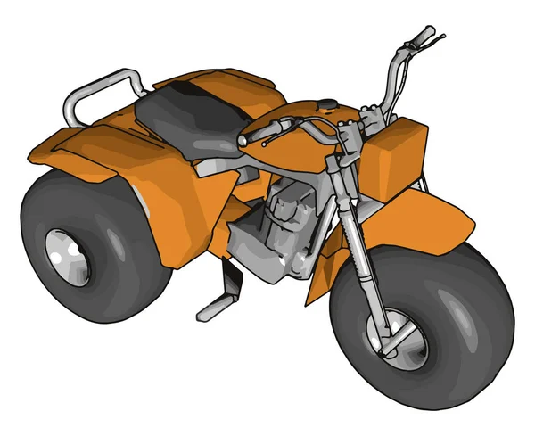 Orange motorcykel, illustration, vektor på vit bakgrund. — Stock vektor