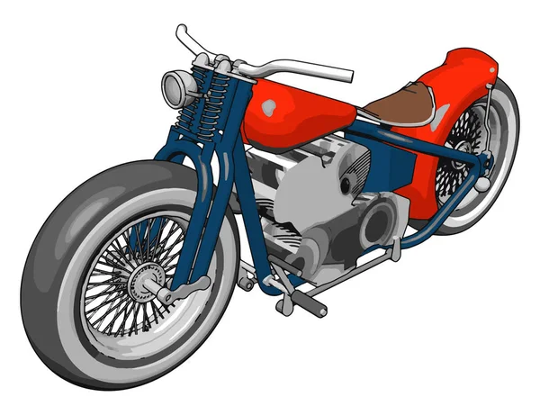 Motocicleta roja, ilustración, vector sobre fondo blanco . — Archivo Imágenes Vectoriales