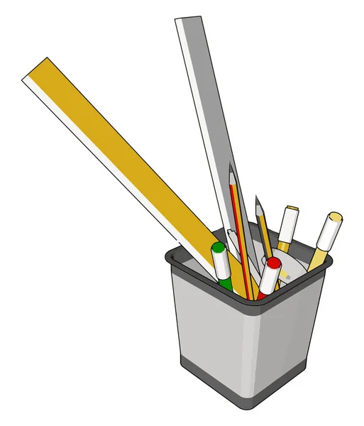 Porte-stylo, illustration, vecteur sur fond blanc. — Image vectorielle