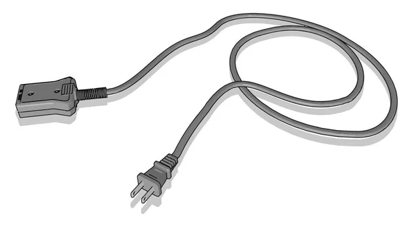 Câble électrique, illustration, vecteur sur fond blanc . — Image vectorielle