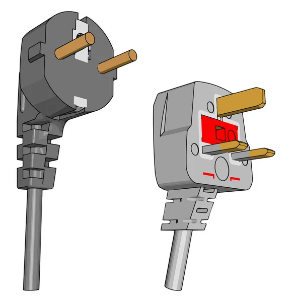 Spanningskabel, illustratie, vector op witte achtergrond. — Stockvector