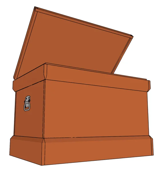 Caja de madera, ilustración, vector sobre fondo blanco . — Vector de stock