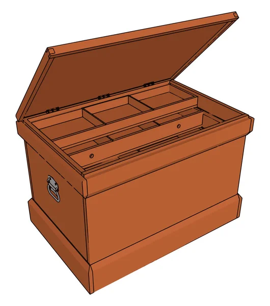 Boîte en bois, illustration, vecteur sur fond blanc . — Image vectorielle