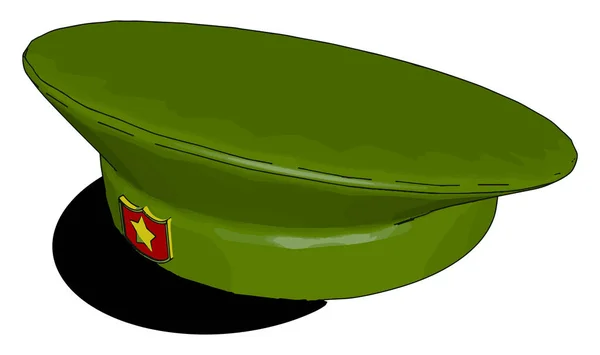 Sombrero militar, ilustración, vector sobre fondo blanco . — Archivo Imágenes Vectoriales