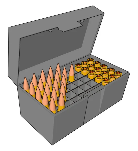 Balas en caja, ilustración, vector sobre fondo blanco . — Vector de stock