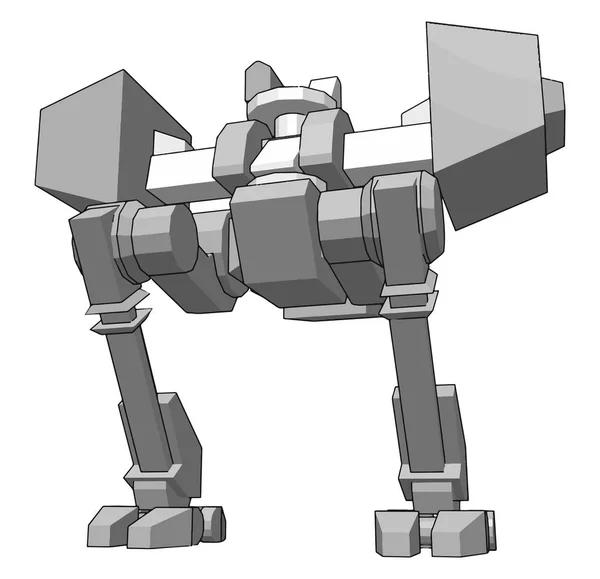 Grand robot argenté, illustration, vecteur sur fond blanc . — Image vectorielle