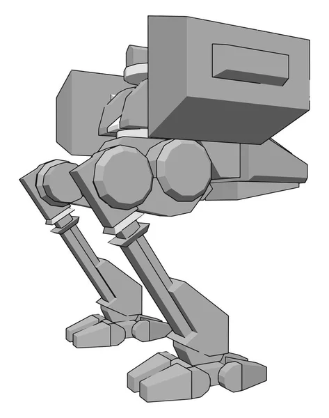 Grand robot argenté, illustration, vecteur sur fond blanc . — Image vectorielle