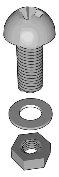 Tornillo, ilustración, vector sobre fondo blanco . — Vector de stock