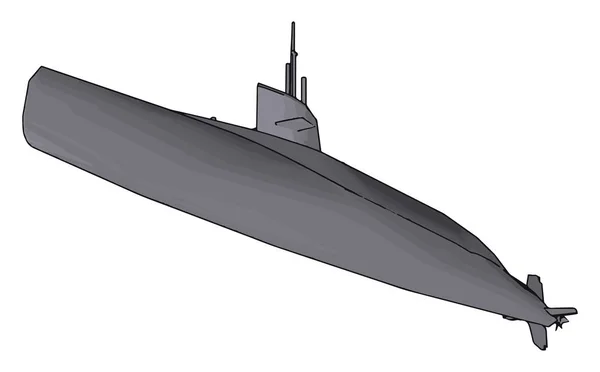 潜艇，插图，白色背景上的矢量. — 图库矢量图片