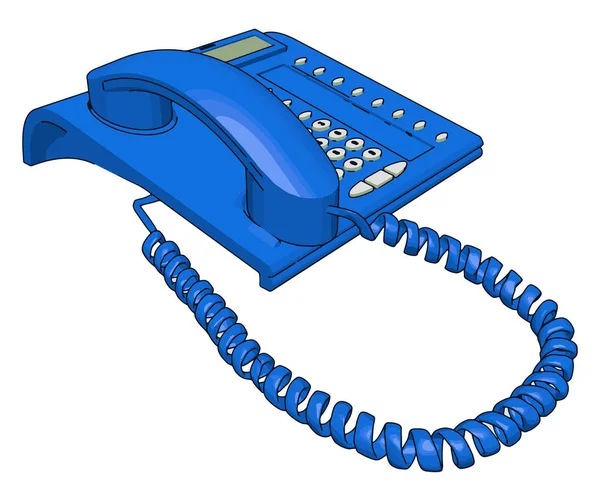 Blue telephone, illustration, vector on white background. — Stock Vector