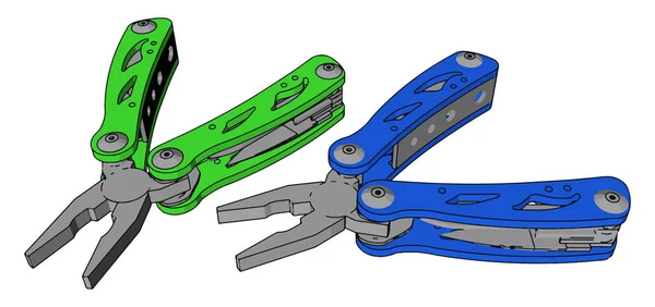 Verde și albastru combină, ilustrație, vector pe backgroun alb — Vector de stoc
