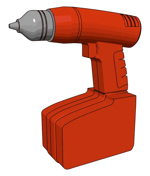 红色钻头、插图、白色背景上的矢量. — 图库矢量图片