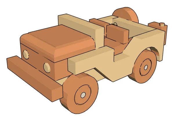 Zabawka Jeep, ilustracja, wektor na białym tle. — Wektor stockowy
