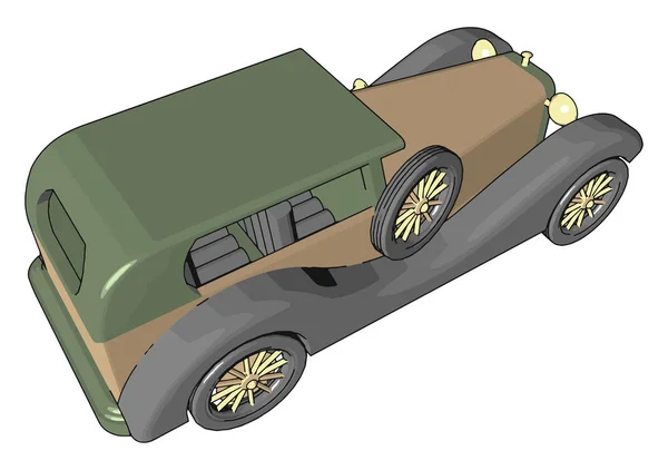Старый ретро автомобиль игрушка, иллюстрация, вектор на белом фоне . — стоковый вектор