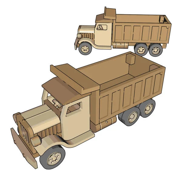 白色背景上的图解矢量卡车玩具. — 图库矢量图片