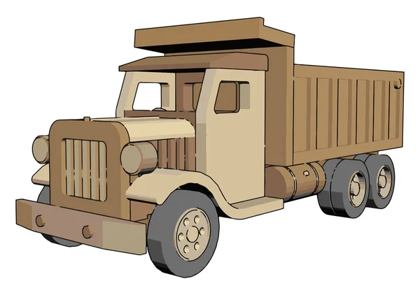 Camion jucărie, ilustrație, vector pe fundal alb . — Vector de stoc