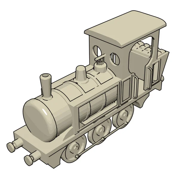 Locomotive, illustration, vector on white background. — Stock Vector