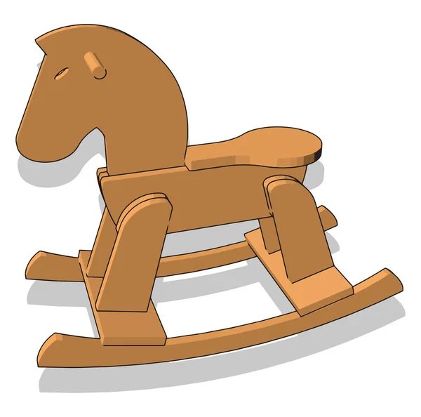 Balançando cavalos brinquedo, ilustração, vetor no fundo branco . — Vetor de Stock
