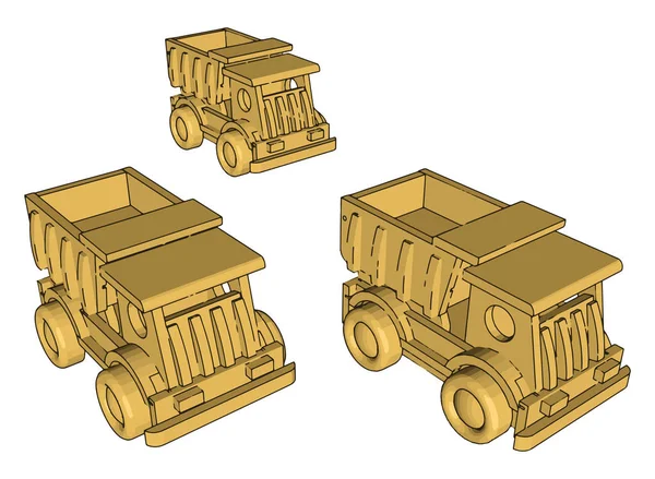 Müllwagen-Spielzeug, Illustration, Vektor auf weißem Hintergrund. — Stockvektor