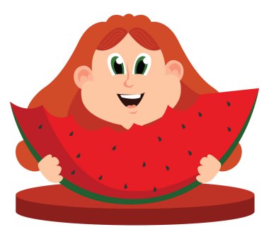 Bir parça karpuz, illüstrasyon, beyaz arkaplanda vektör.