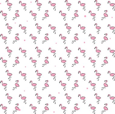 Flamingo duvar kağıdı, illüstrasyon, beyaz arka plan vektör.
