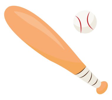 Beyzbol sopası, illüstrasyon, beyaz arkaplan vektörü.