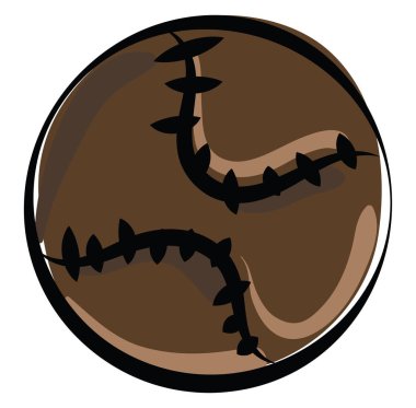 Eski beyzbol topu, illüstrasyon, beyaz arka plan üzerinde vektör.