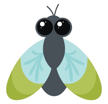 Uçan hata, illüstrasyon, beyaz arka plan üzerinde vektör.