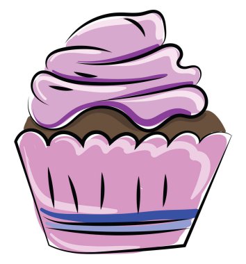 Pembe kek, illüstrasyon, beyaz arkaplanda vektör.