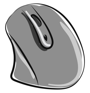 Bilgisayar faresi, illüstrasyon, beyaz arkaplan üzerindeki vektör.