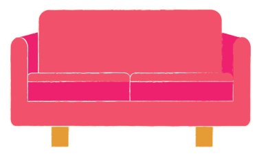 Pembe kanepe, illüstrasyon, beyaz arka plan üzerinde vektör.